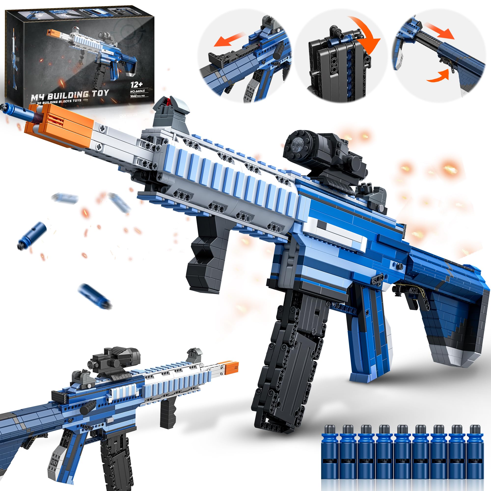 Amazon.com: Fluorspar blaster Building Block Gun for Adults, 1: 1